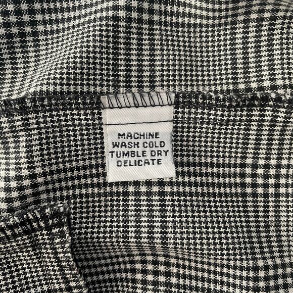 Vintage Blazer Jacket Womens Size 16 Black White Plaid Tartan Oversized Relaxed - Picture 9 of 11